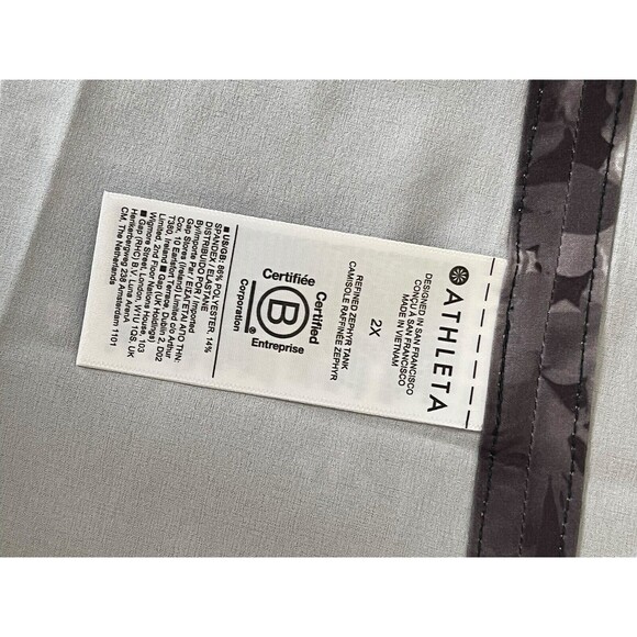 Athleta Zephyr Refined Tank 2X Womens Black Lumen Floral Lightweight Stretch UPF - Picture 11 of 12